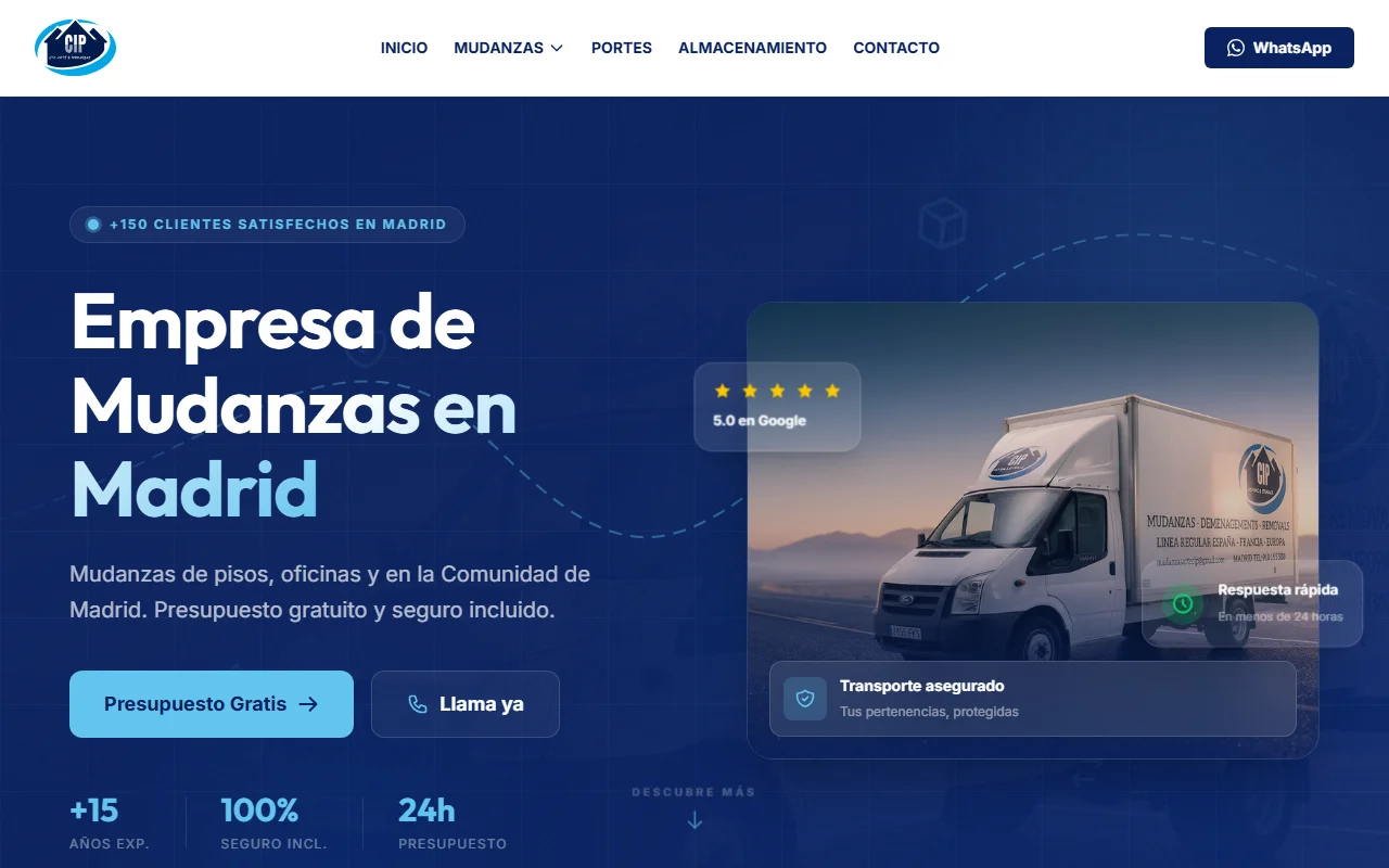 Captura del proyecto de ArteyMudanzasCIP