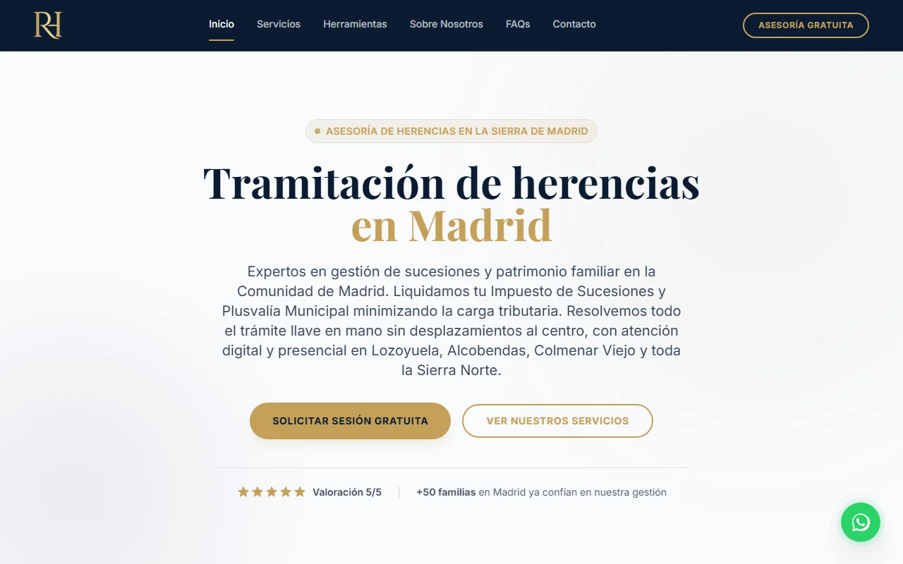 Captura del proyecto de Resuelve tu Herencia